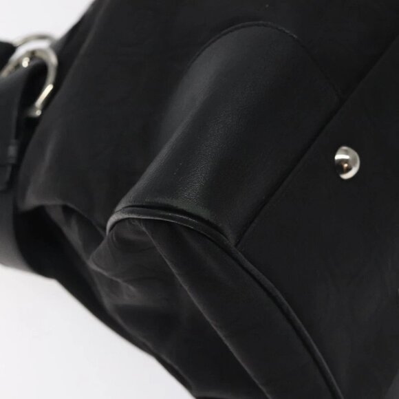 Salvatore Ferragamo Gancini Hand Bag Nylon Black Silver - Picture 7 of 16